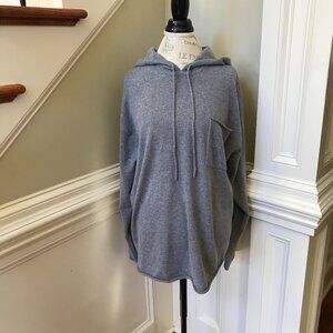 Guest in Residence Cashmere Oversize Hoodie Sweater Womens Large Gray Hooded